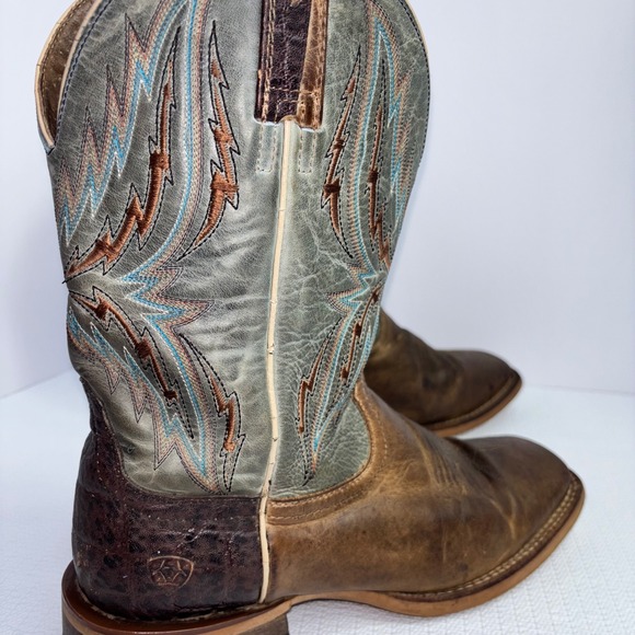 Ariat Arena‎ Rebound Western Boots Men's 9D Square Toe Cowboy 3 Tone Leather - Picture 7 of 7